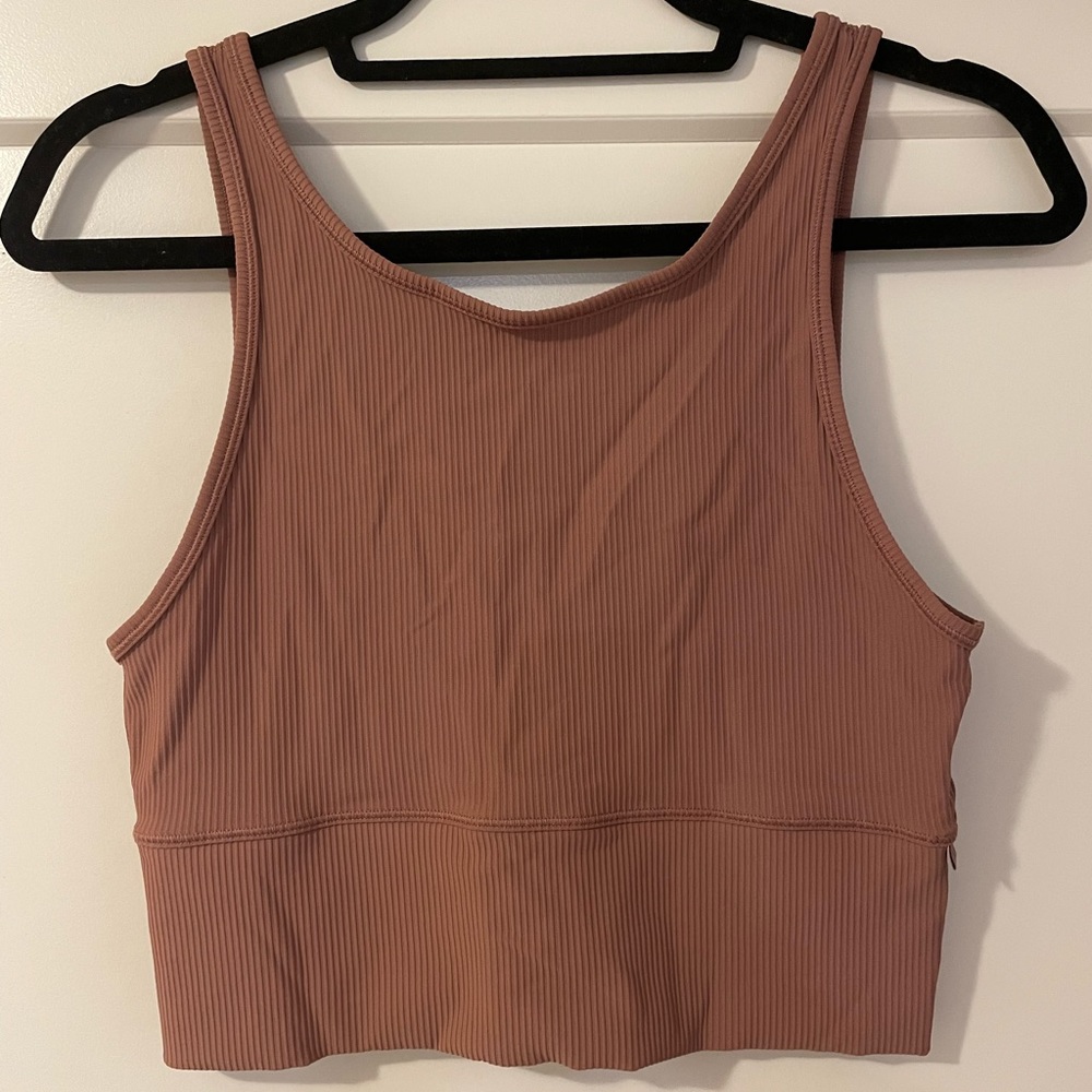 Lululemon Power Pivot Ribbed Tank Top Size 8 Mauve - Pink